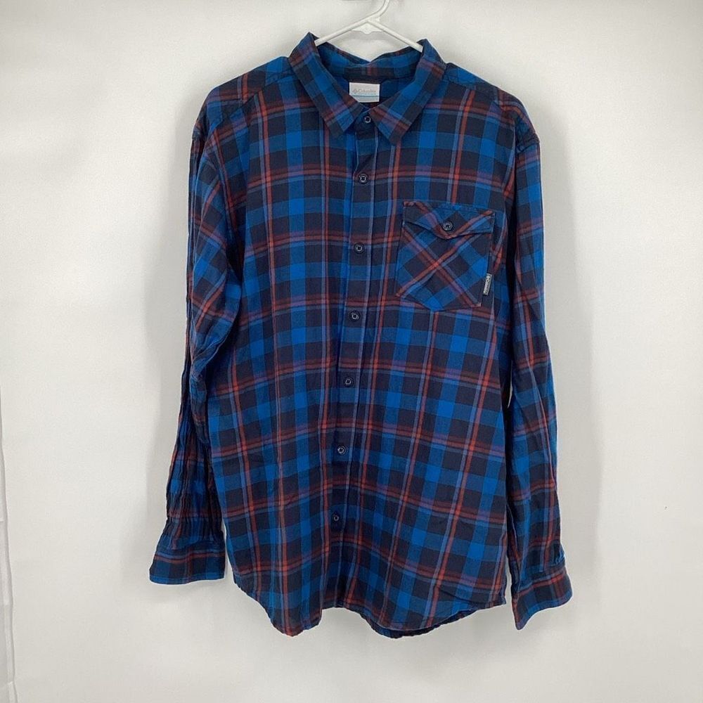 Mens Columbia Long‎ Sleeved Button Front Flannel Shirt